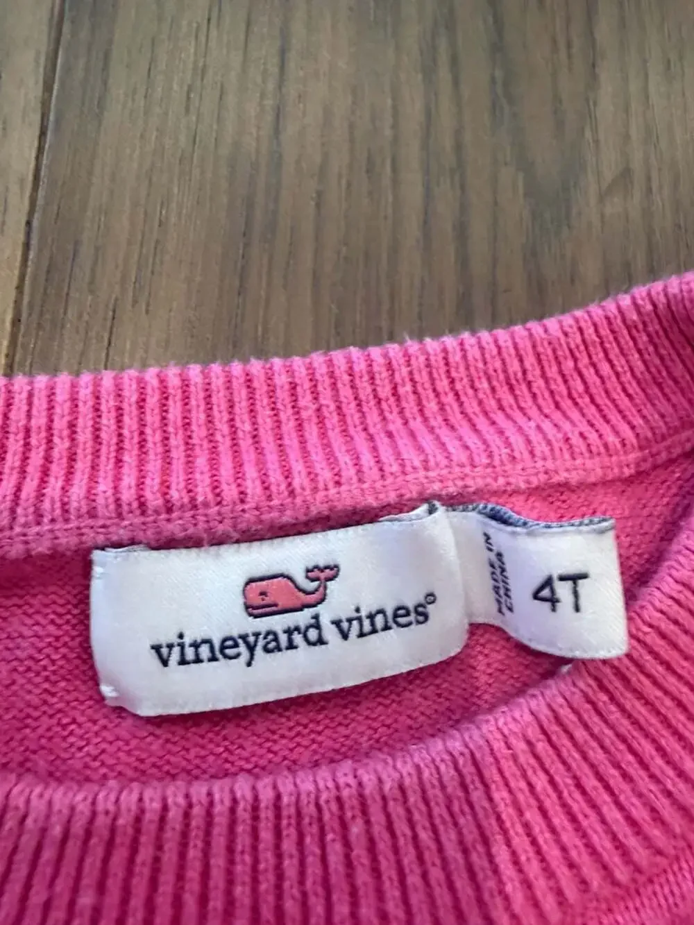 Vineyard Vines Whale Crewneck Sweater Pink Toddler 4T